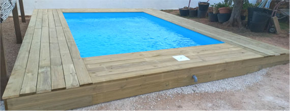 wooden finishes swimming pools