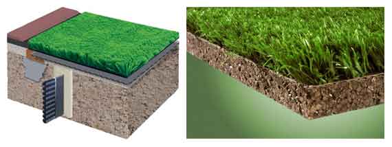 artificial turf structure for pools and gardens