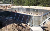 Fastening construction of pools structure