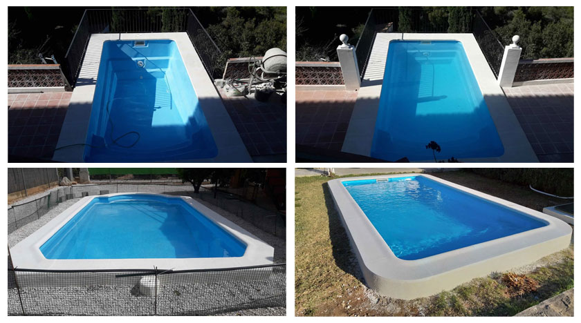 Fibreglass Swimming Pool 6,1 x 3,7 x 1,5 manufacturer Recessed Basin GFK Pool Spain