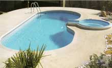 Fiber monocoque pool with spa